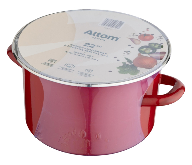 Altom Garnek emaliowany 22 cm 3,6 l pokrywka merlot indukcja - 1611127 - zdjęcie 5